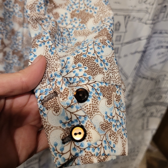 Vintage Floral Polyester Blouse Approximately A Size Medium EUC - Picture 5 of 6